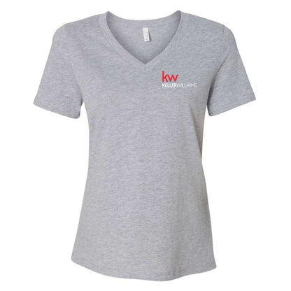 Keller Williams Realtor Chest Logo Women's Relaxed V-Neck T-Shirt