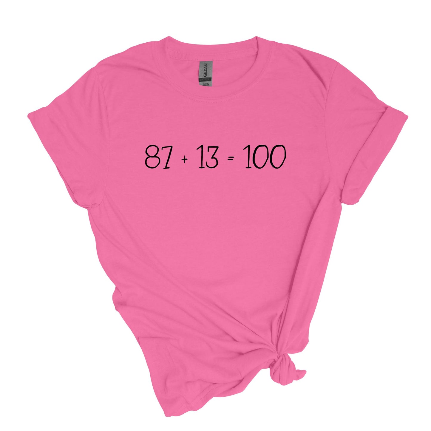 87 + 13 = 100 - Camiseta adulto estilo Soft 