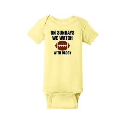 On Sundays we watch football - Infant Ribbed Bodysuit - Customize with "Daddy" or "Grandpa"