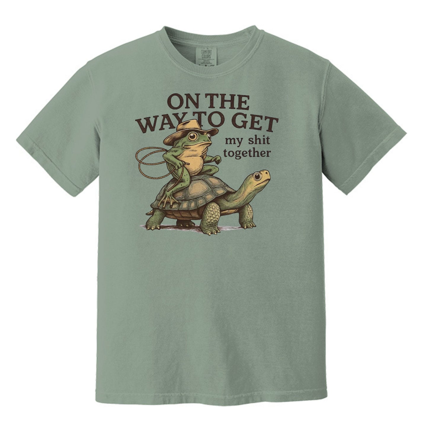 On the way to get my Shit Together - Funny Frog & Turtle Comfort Colors ® Heavyweight Ring Spun T-shirt