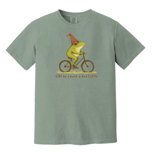 Off to cause a Kerfuffle - Funny Frog Meme Comfort Colors ® Heavyweight Ring Spun T-shirt