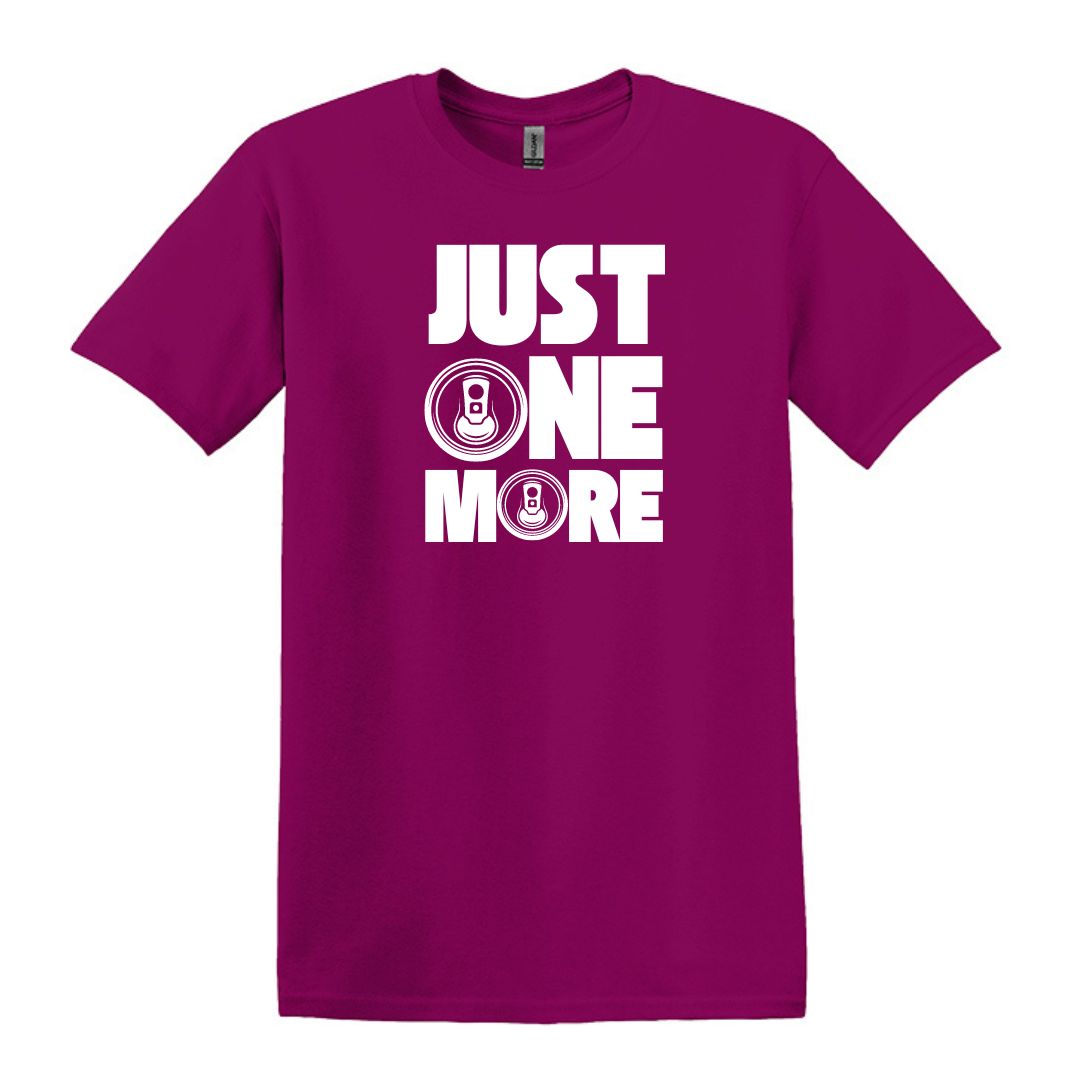 Just One More - T-shirt drôle de canette de bière - Coton lourd unisexe adulte