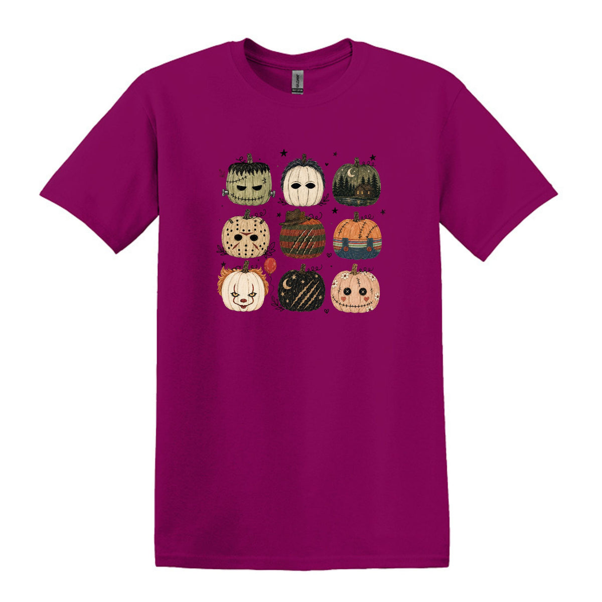 Horror Pumpkins - Hand Drawn - Heavy Cotton Unisex T-shirt