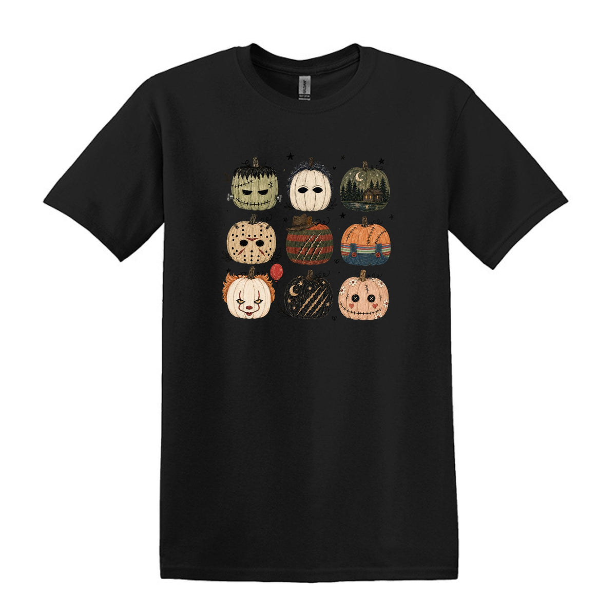 Horror Pumpkins - Hand Drawn - Heavy Cotton Unisex T-shirt