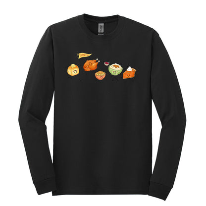 Thankful Fun Doodle Art | Gildan® Heavy Cotton™ 100% Cotton Long Sleeve T-Shirt