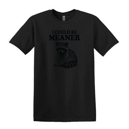I Could Be Meaner - Funny Raccoon Meme - Gildan Heavy Cotton Unisex T-shirt
