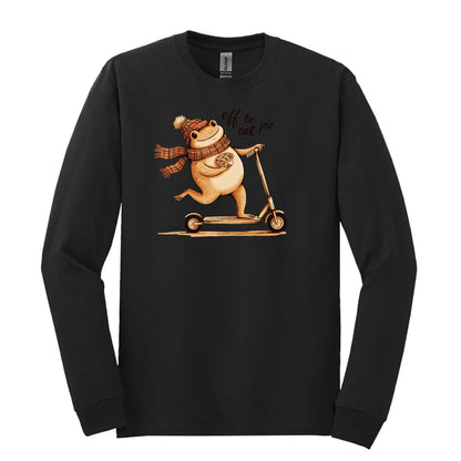 Off To Eat Pie - Fun Meme Design | Gildan® Heavy Cotton™ 100% Cotton Long Sleeve T-Shirt