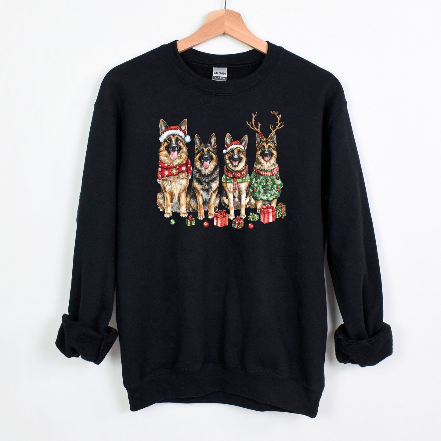 Merry Pups Holiday Sweatshirt – Festive German Shepherds