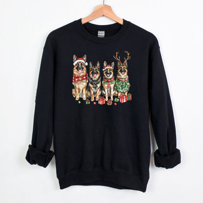 Merry Pups Holiday Sweatshirt – Festive German Shepherds