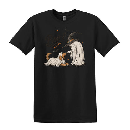 BOO-P! - Adorable Ghost and Dog Heavy Cotton Unisex T-shirt