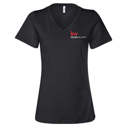 Keller Williams Realtor Chest Logo Women's Relaxed V-Neck T-Shirt