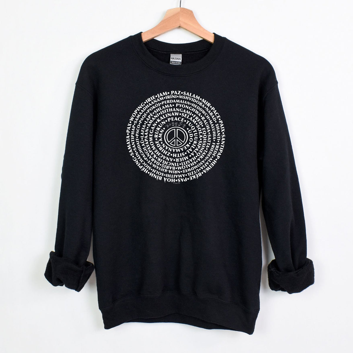 Can You Say PEACE - Gildan Crewneck - artwork designed by Cynthia NeJame