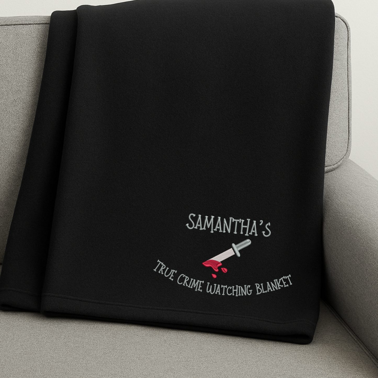 Custom Embroidered Gildan® Sweatshirt Blanket – Personalize with any Name & Favorite Blanket-Worthy-Activity