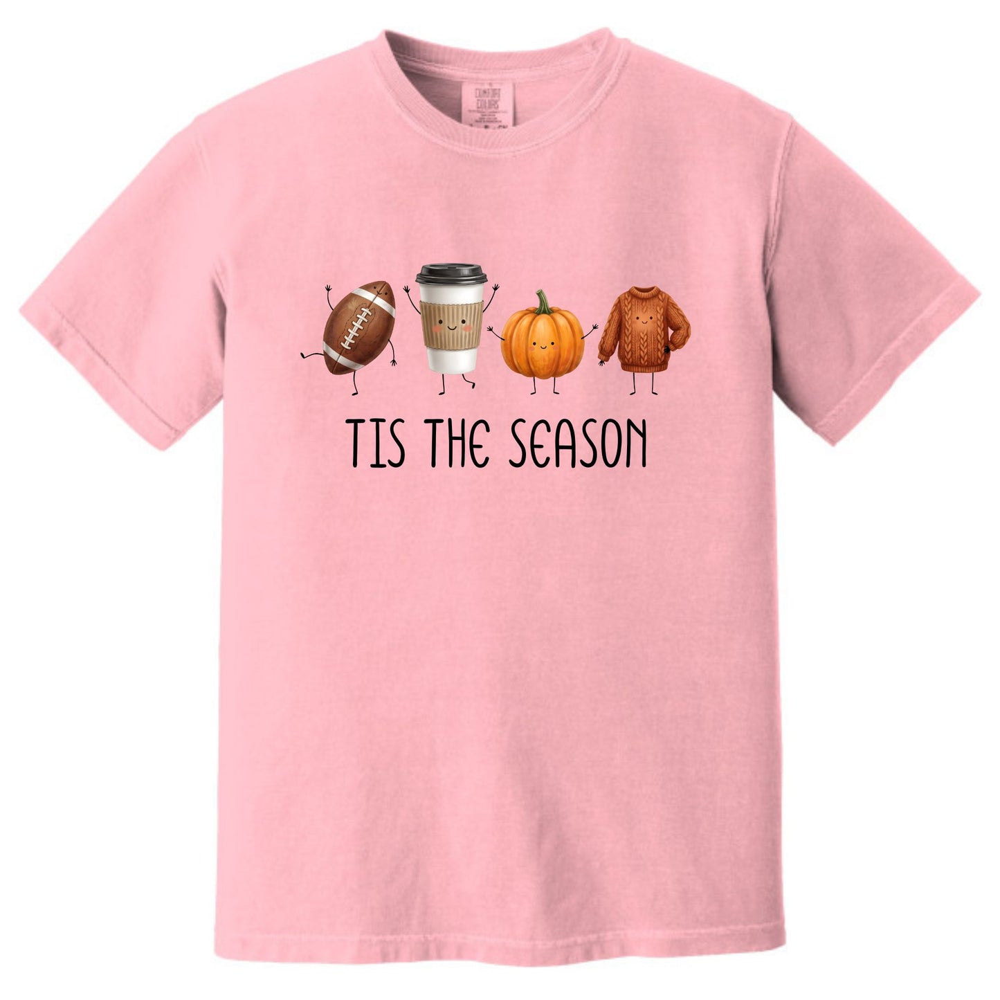 Tis' The Season | Football, Coffee, Pumpkins & Sweaters | Comfort Colors® Doodle Art T-Shirt