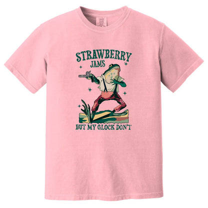 Strawberry Jams but my Glock Don't - Funny Frog Meme Comfort Colors ® Heavyweight Ring Spun T-shirt