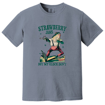 Strawberry Jams but my Glock Don't - Funny Frog Meme Comfort Colors ® Heavyweight Ring Spun T-shirt