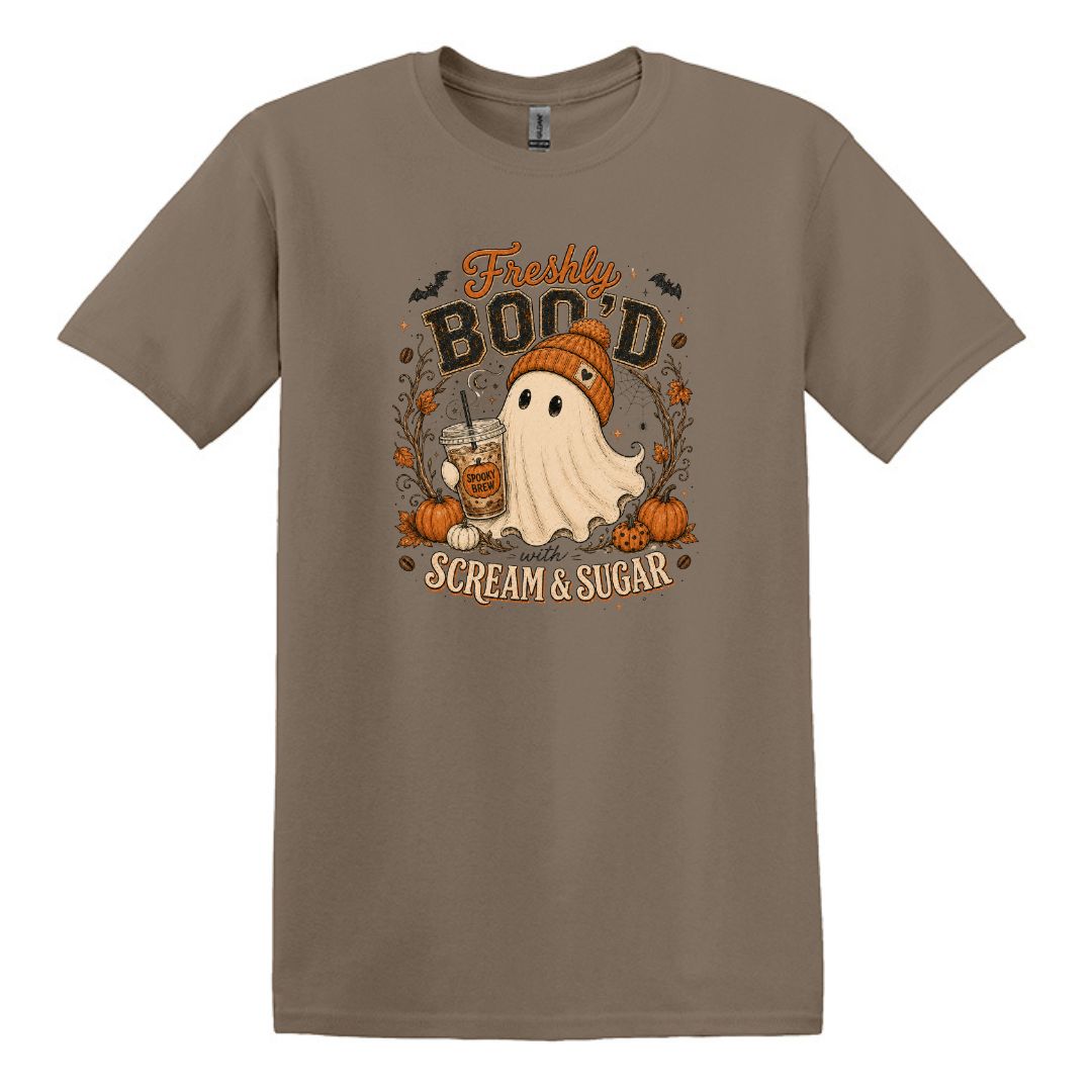 Freshly Boo'd | Scream & Sugar - Fall themed Heavy Cotton Unisex T-shirt