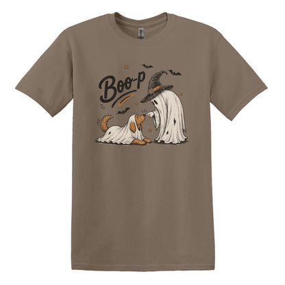 BOO-P! - Adorable Ghost and Dog Heavy Cotton Unisex T-shirt