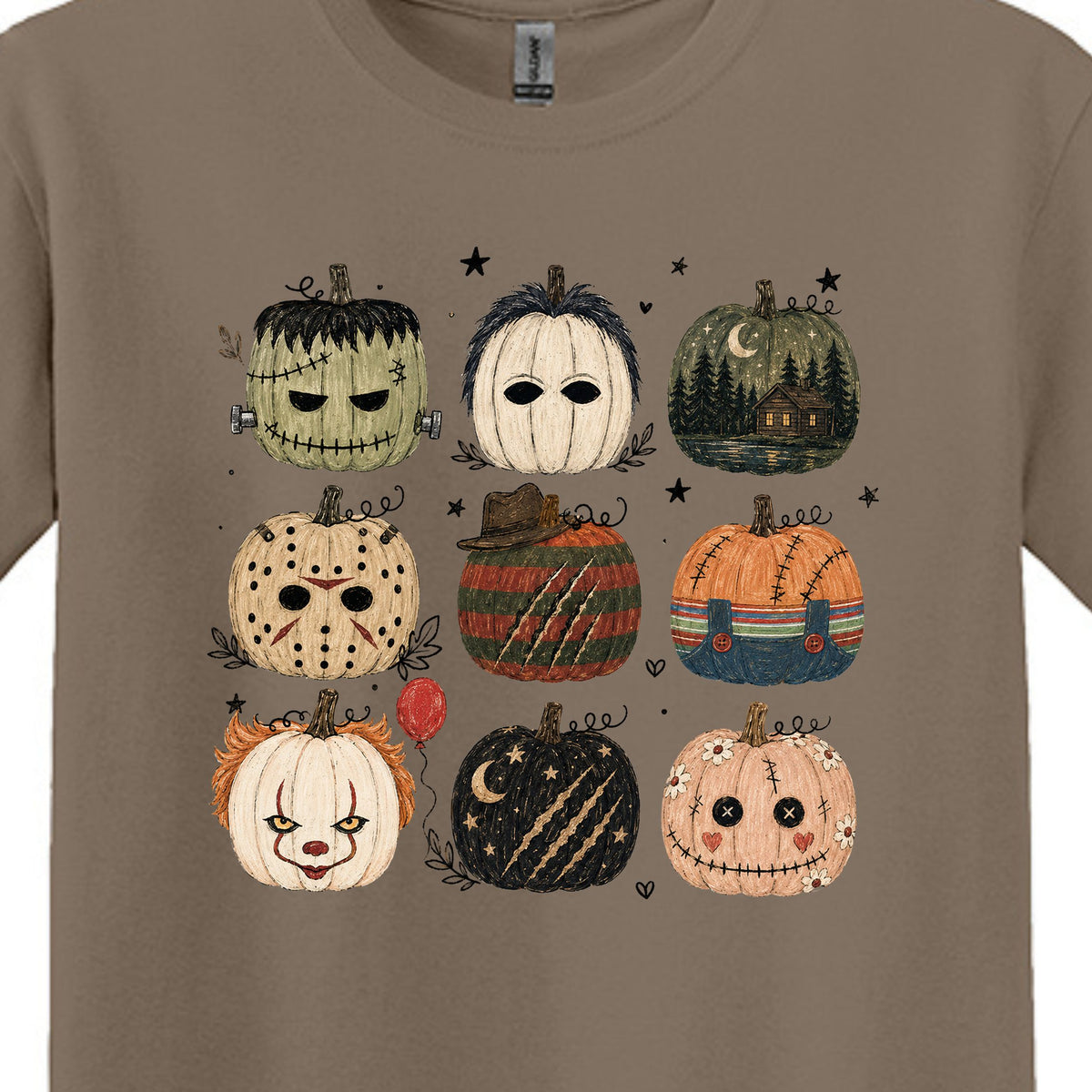 Horror Pumpkins - Hand Drawn - Heavy Cotton Unisex T-shirt