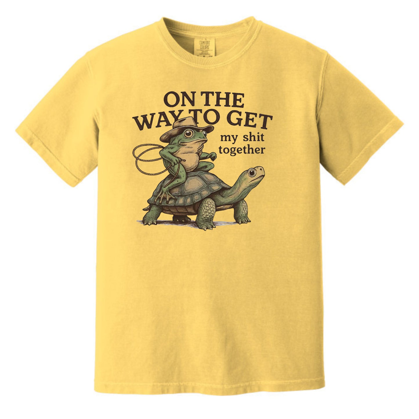 On the way to get my Shit Together - Funny Frog & Turtle Comfort Colors ® Heavyweight Ring Spun T-shirt