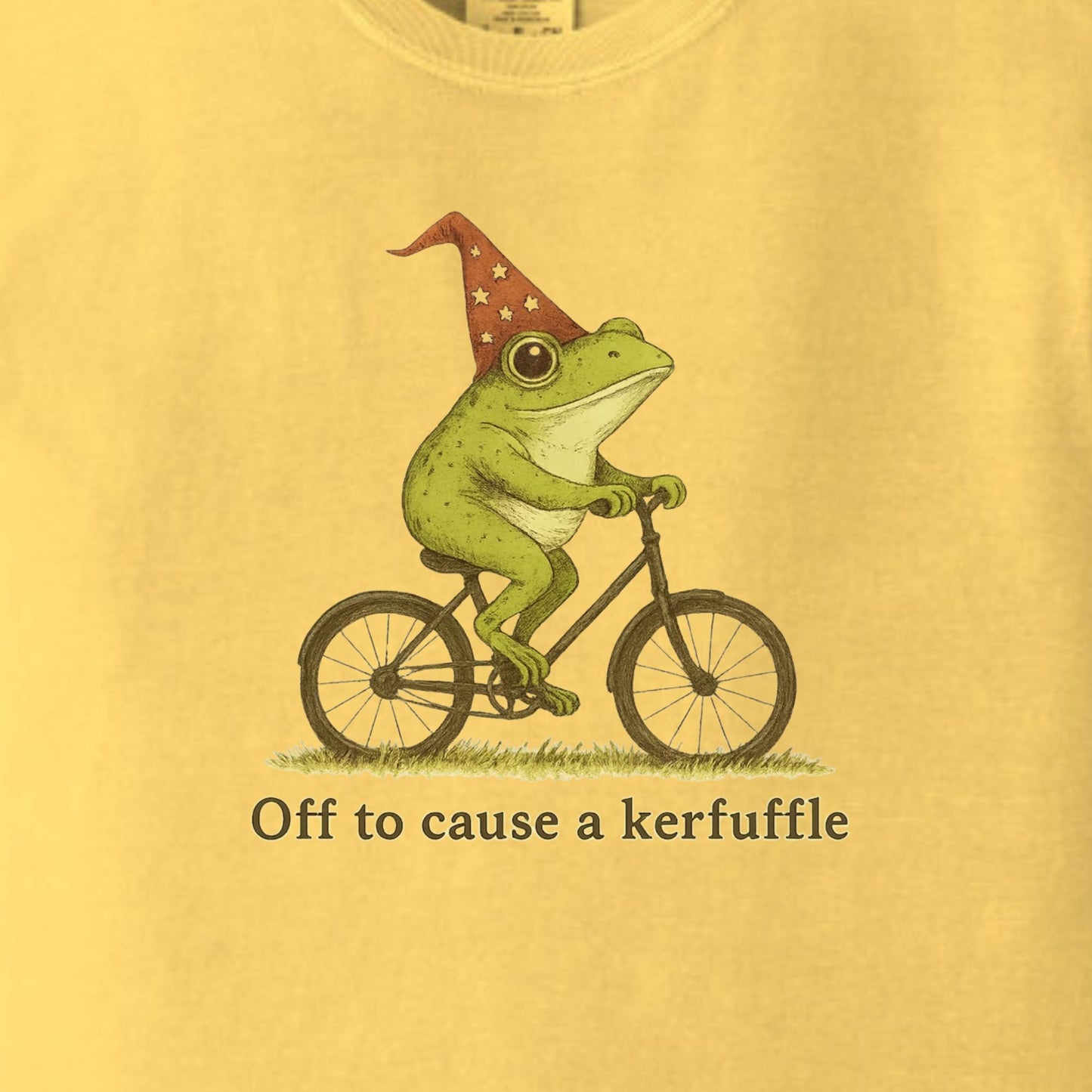 Off to cause a Kerfuffle - Funny Frog Meme Comfort Colors ® Heavyweight Ring Spun T-shirt