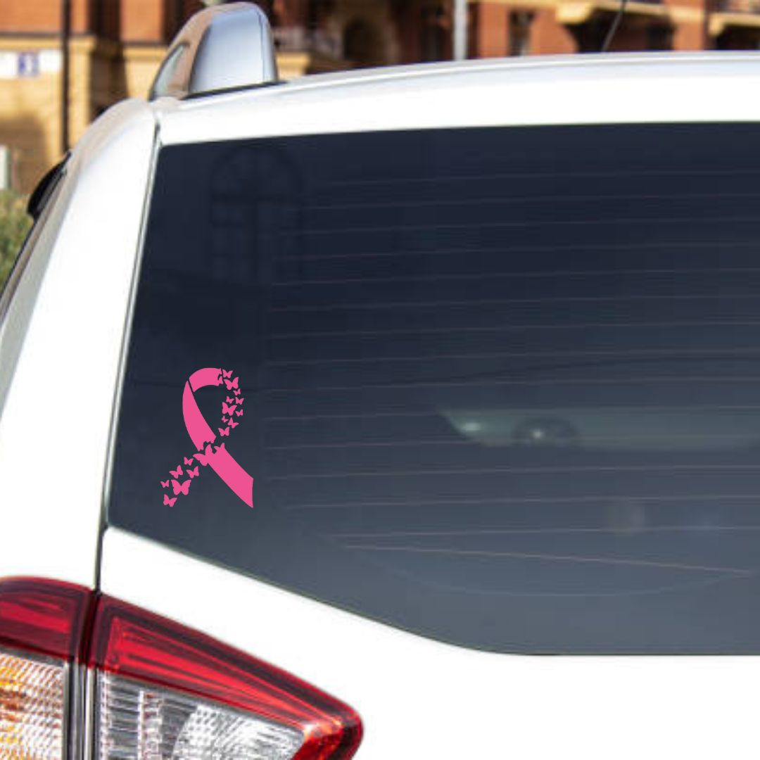 Cancer Ribbon Decal for window, wall or smooth surface