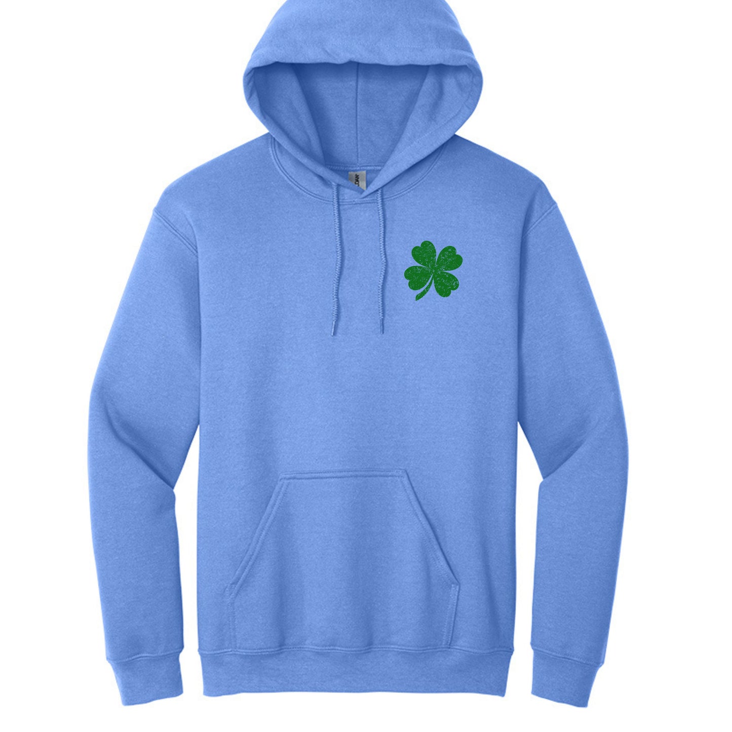 Shamrock Distressed American Flag - Gildan Heavy Blend Hoodie