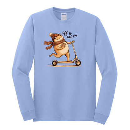 Off To Eat Pie - Fun Meme Design | Gildan® Heavy Cotton™ 100% Cotton Long Sleeve T-Shirt