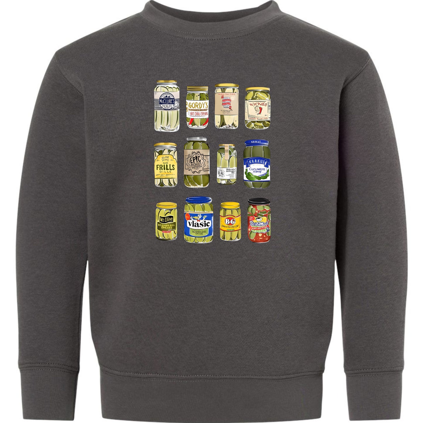 Pickle Jar Drawing Toddler Fleece Crewneck Sweatshirt - For Pickle Lovers Only