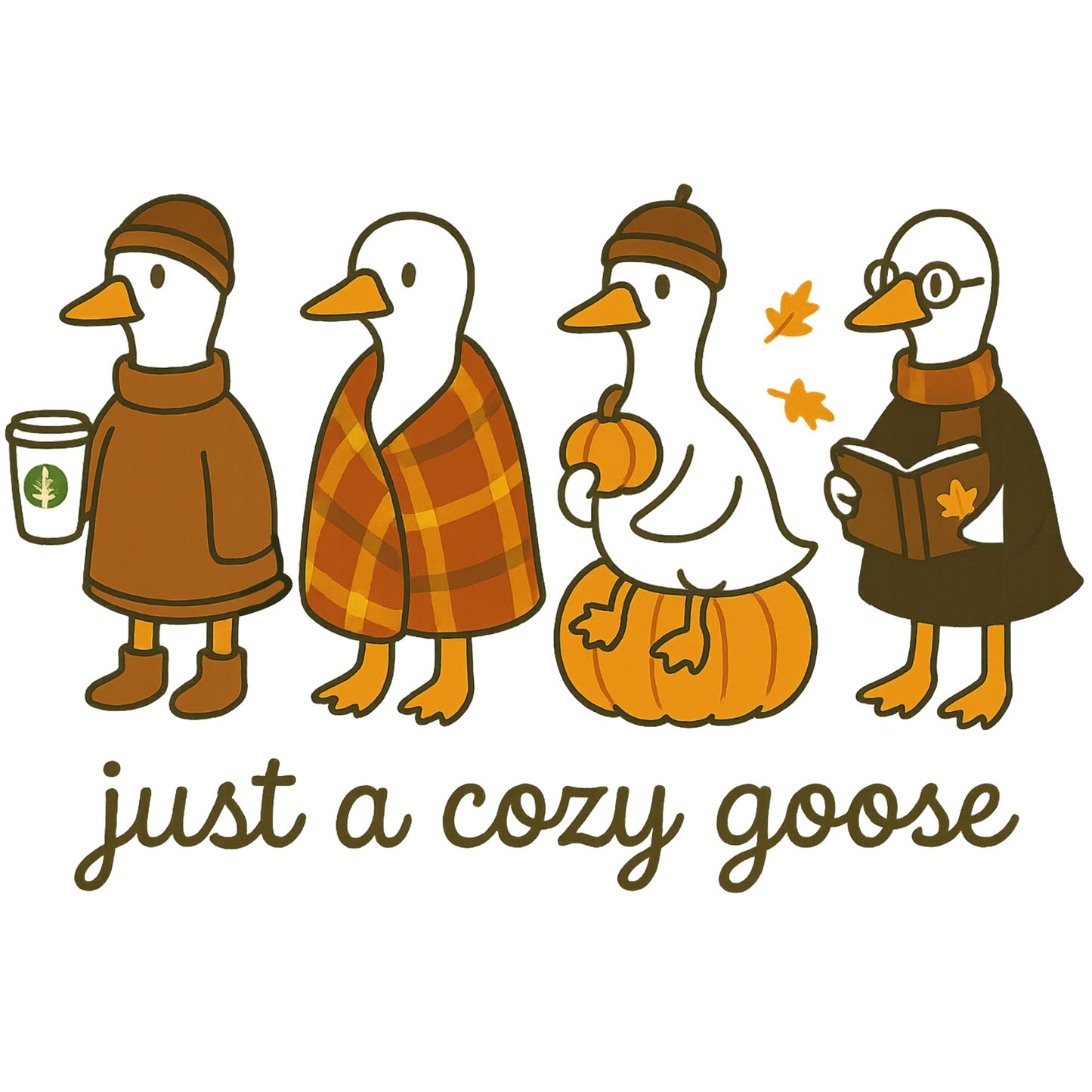 JUST A COZY GOOSE - ADORABLE AND FUN FALL CREWNECK SWEATSHIRT