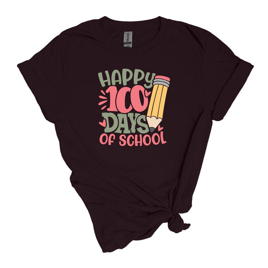 Joyeux 100 jours de chemise de célébration scolaire pour les enseignants - T-shirt unisexe pour adultes de style doux 