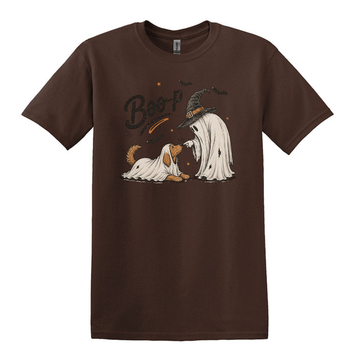 BOO-P! - Adorable Ghost and Dog Heavy Cotton Unisex T-shirt