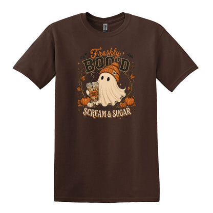 Freshly Boo'd | Scream & Sugar - Fall themed Heavy Cotton Unisex T-shirt