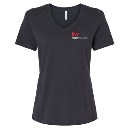Keller Williams Realtor Chest Logo Women's Relaxed V-Neck T-Shirt