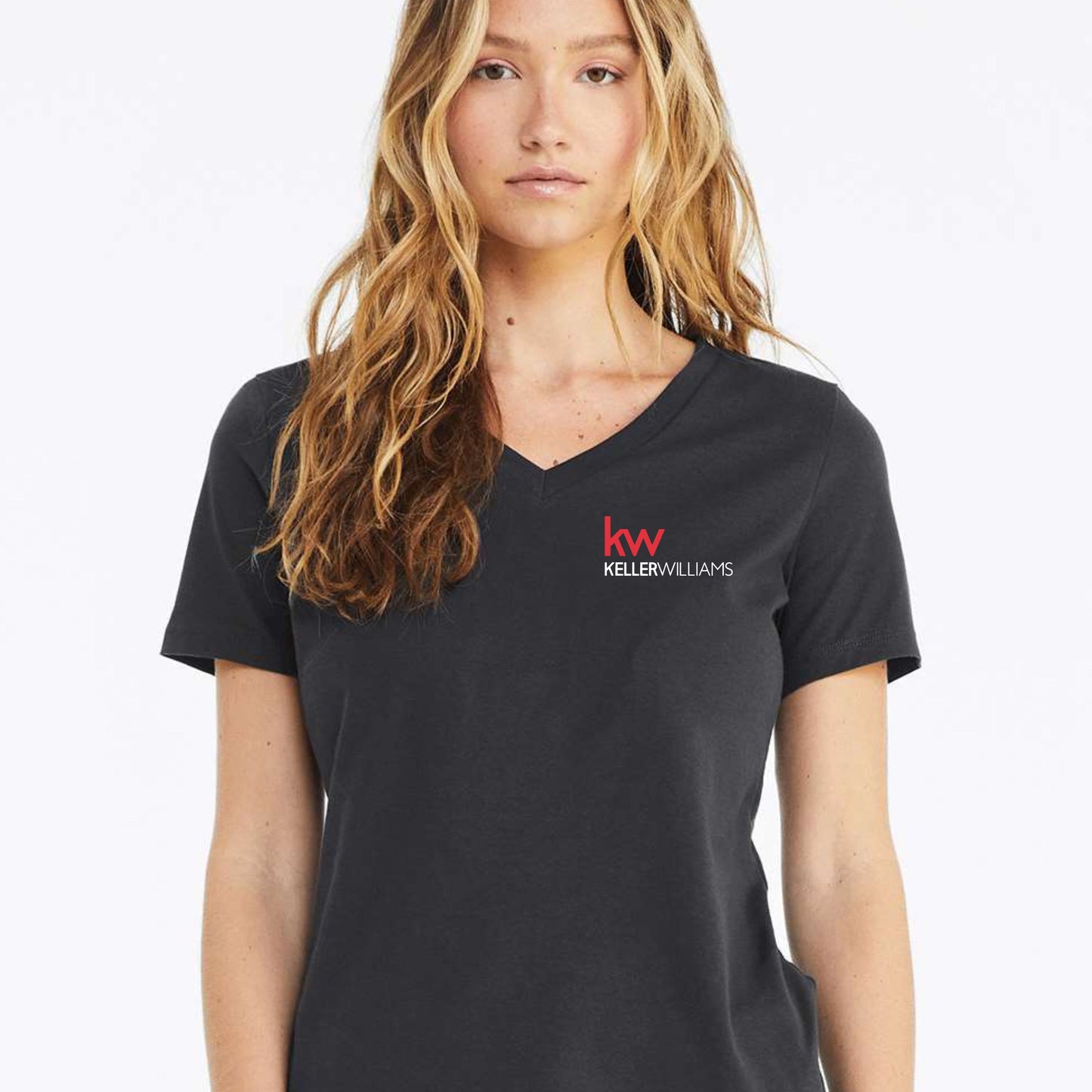 Keller Williams Realtor Chest Logo Women's Relaxed V-Neck T-Shirt