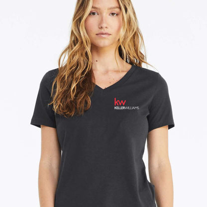 Keller Williams Realtor Chest Logo Women's Relaxed V-Neck T-Shirt