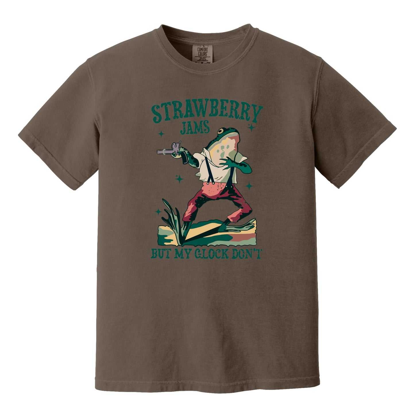 Strawberry Jams but my Glock Don't - Funny Frog Meme Comfort Colors ® Heavyweight Ring Spun T-shirt