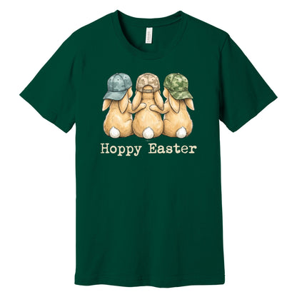 Hoppy Easter - Bunnies with Camo Hats - BELLA+CANVAS ® Unisex Jersey Short Sleeve Tee
