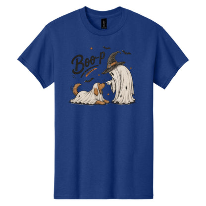 BOO-P! - Adorable Ghost and Dog Heavy Cotton Unisex T-shirt