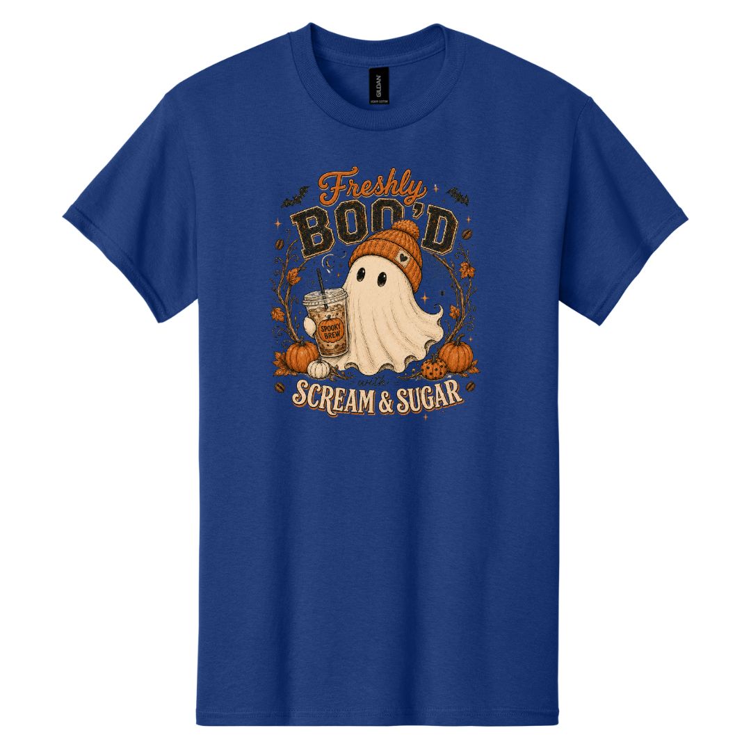 Freshly Boo'd | Scream & Sugar - Fall themed Heavy Cotton Unisex T-shirt