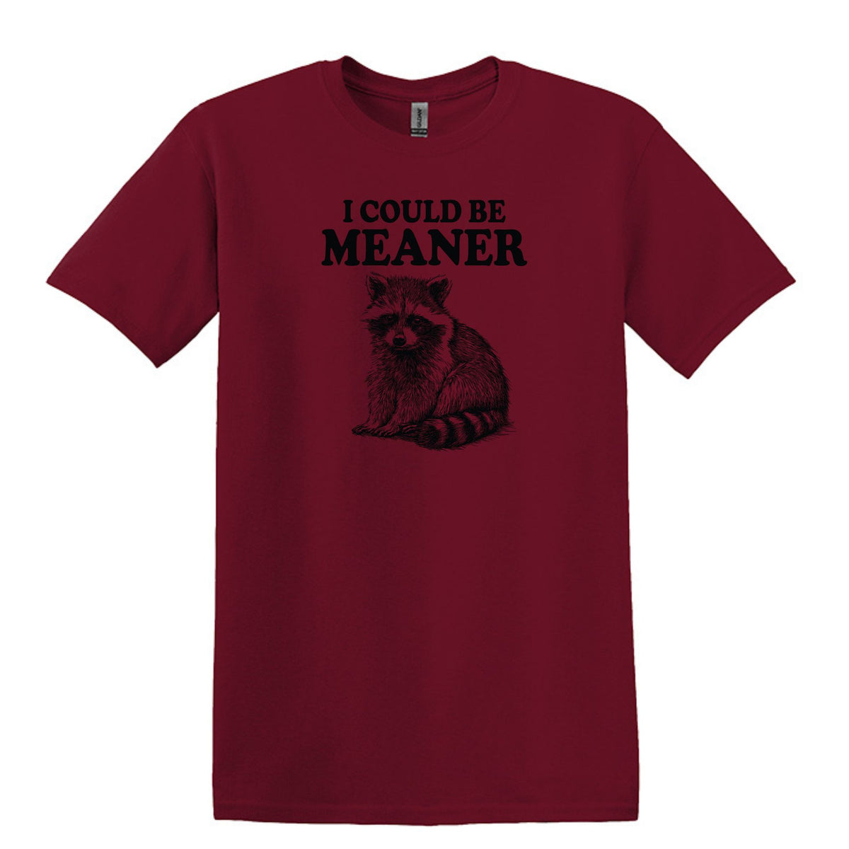 I Could Be Meaner - Funny Raccoon Meme - Gildan Heavy Cotton Unisex T-shirt