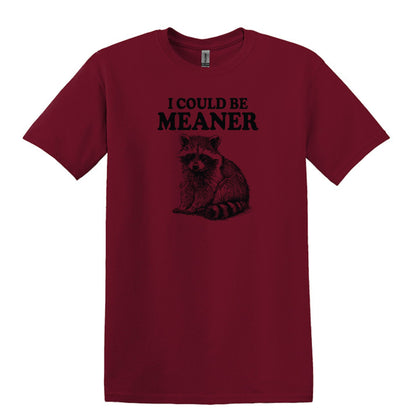 I Could Be Meaner - Funny Raccoon Meme - Gildan Heavy Cotton Unisex T-shirt