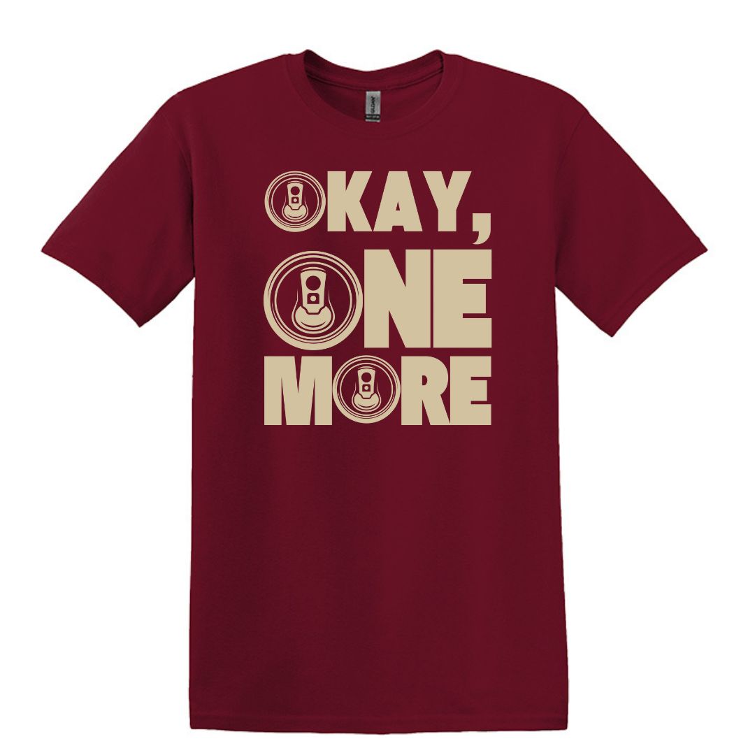 Okay, One More - Funny Beer Can Drinking T-shirt - Gildan Adult Unisex Heavy Cotton