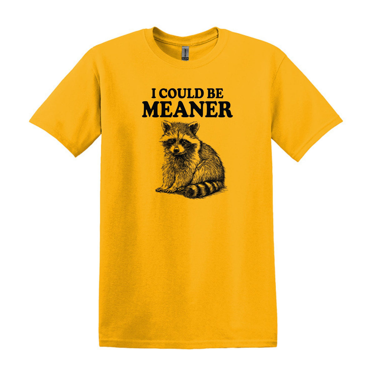 I Could Be Meaner - Funny Raccoon Meme - Gildan Heavy Cotton Unisex T-shirt