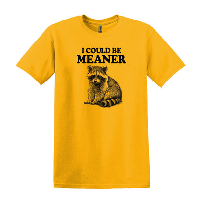 I Could Be Meaner - Funny Raccoon Meme - Gildan Heavy Cotton Unisex T-shirt