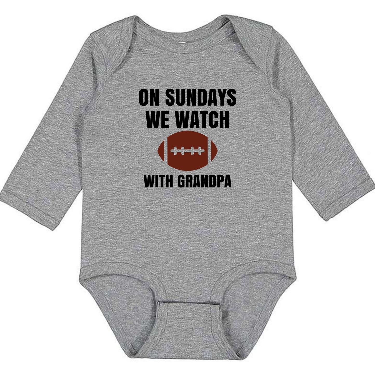 On Sundays we watch football with Daddy/Grandpa - Infant Long Sleeve Bodysuit