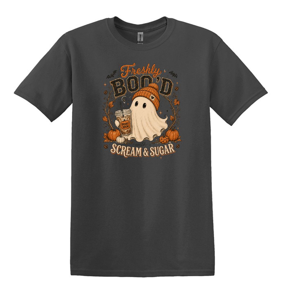 Freshly Boo'd | Scream & Sugar - Fall themed Heavy Cotton Unisex T-shirt