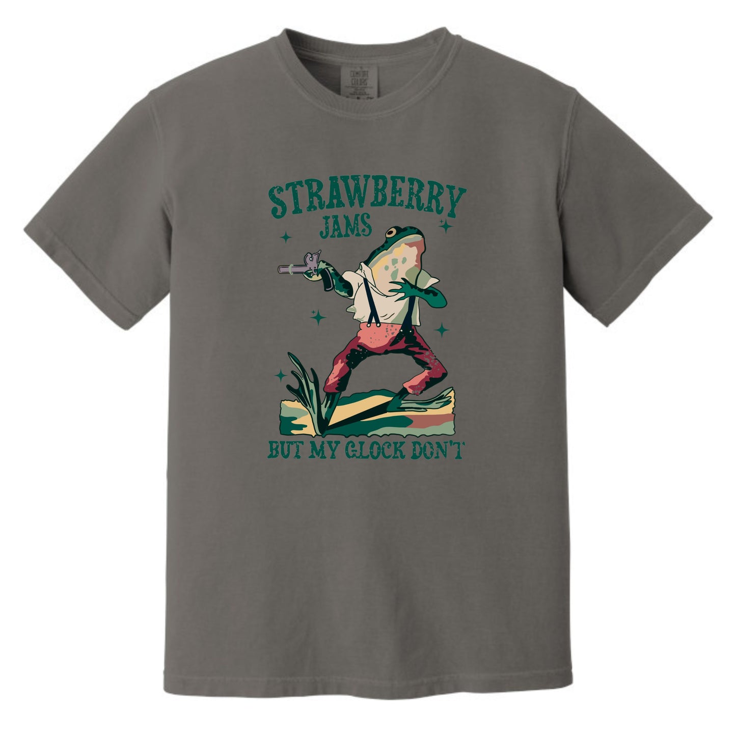 Strawberry Jams but my Glock Don't - Funny Frog Meme Comfort Colors ® Heavyweight Ring Spun T-shirt