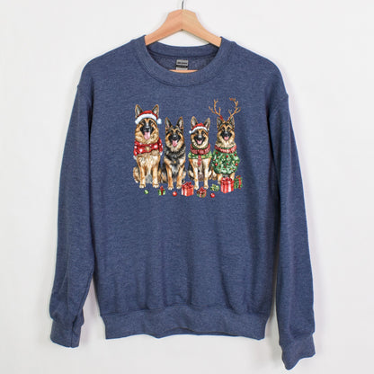 Merry Pups Holiday Sweatshirt – Festive German Shepherds