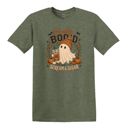 Freshly Boo'd | Scream & Sugar - Fall themed Heavy Cotton Unisex T-shirt